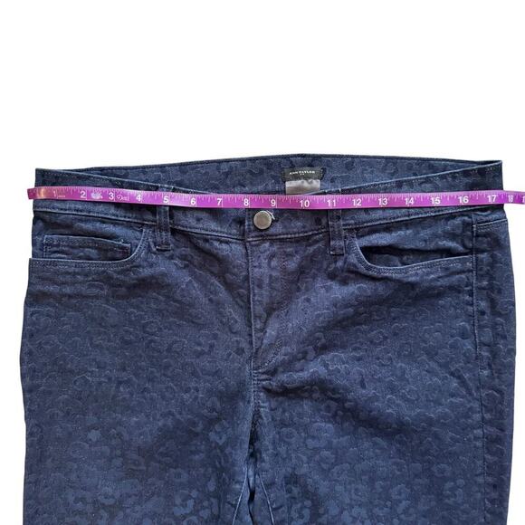 Ann Taylor Jeans Womens 12 Blue Modern Leopard Print Stretch Skinny Denim Pants - Picture 4 of 12